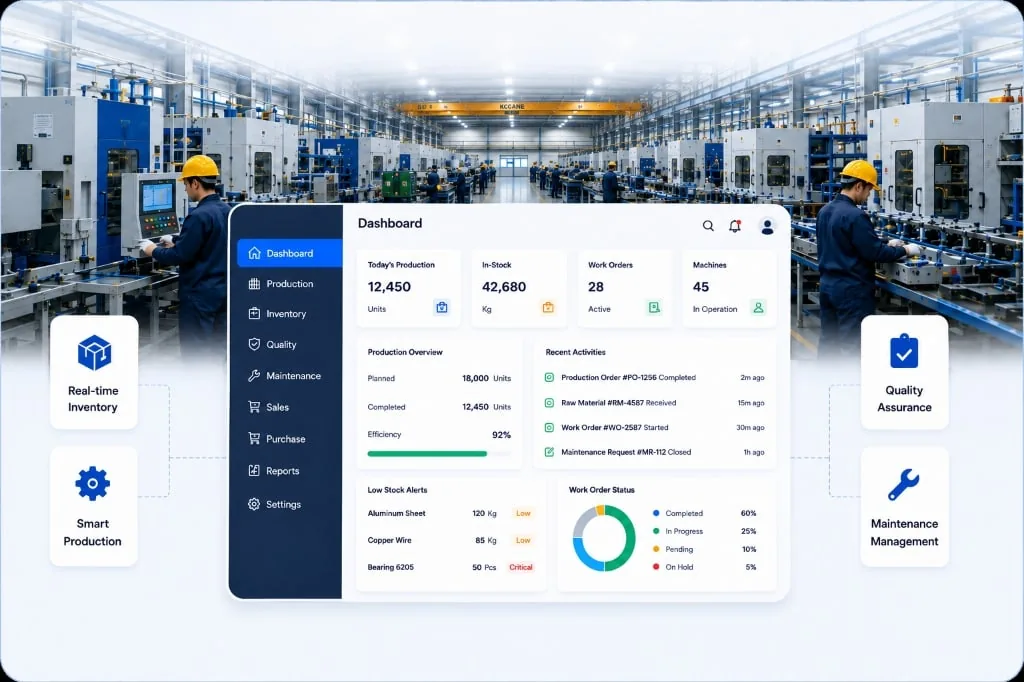 EVM ERP Factory Dashboard — Farm & Factory Management Software Ethiopia
