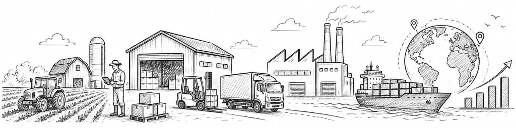 Farm to factory ERP workflow