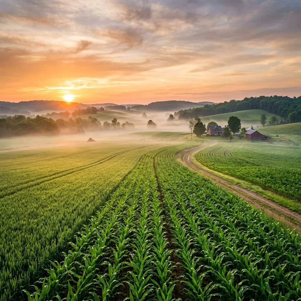 Farm ERP about us — agricultural fields background
