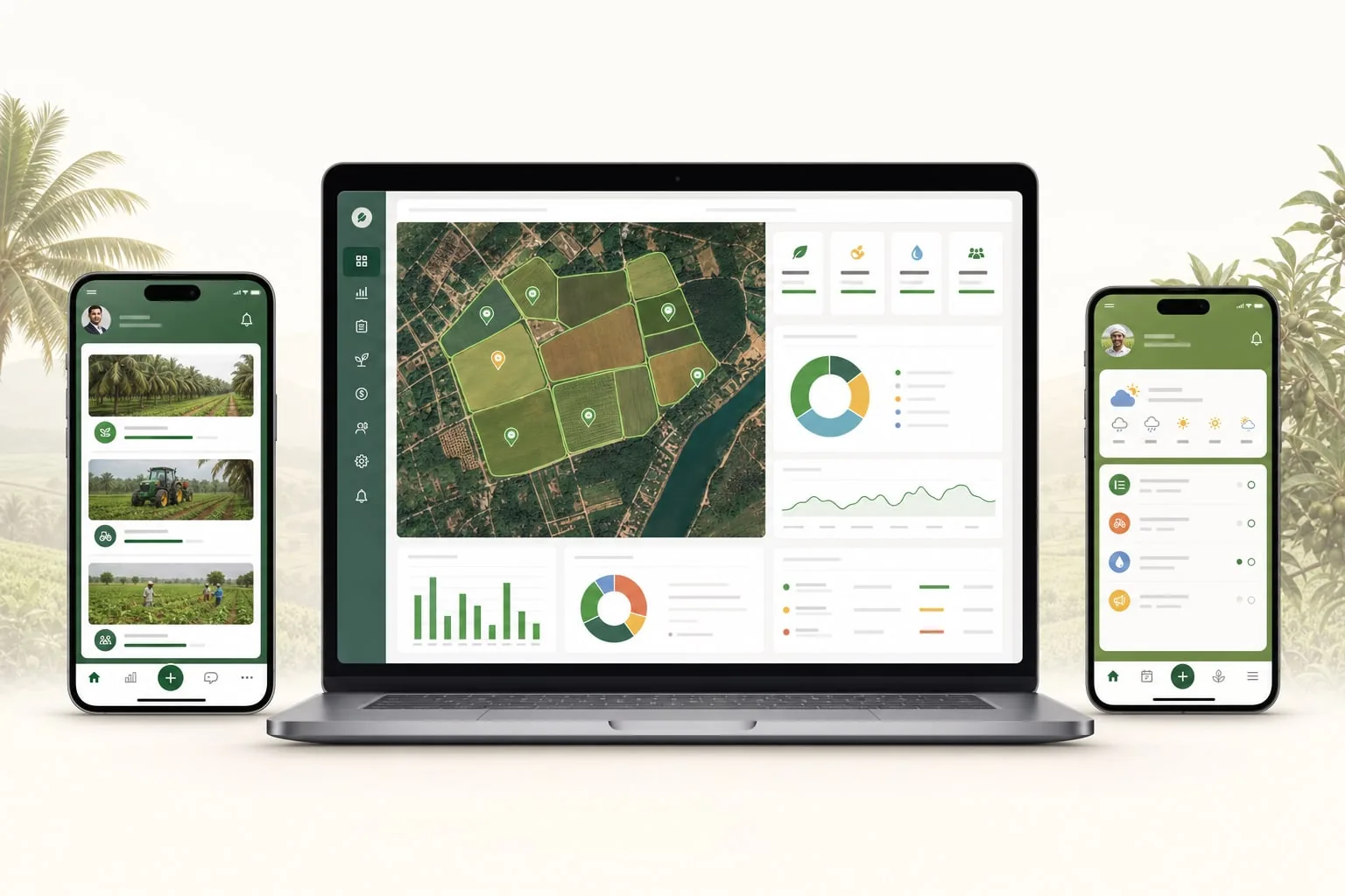 Farm ERP web platform and executive and farmer mobile apps