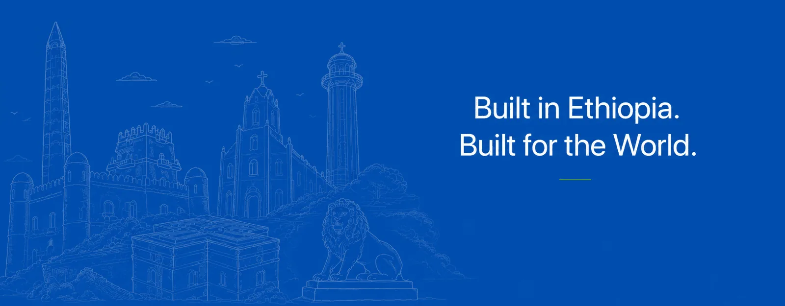 EVM ERP — Built in Ethiopia, Built for the World — Addis Ababa skyline